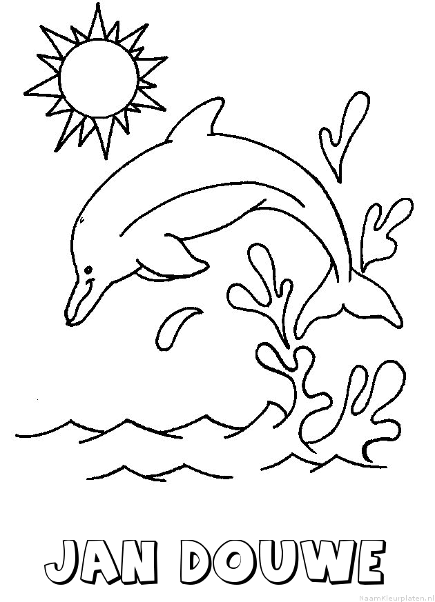 Jan douwe dolfijn kleurplaat